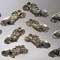 Set of twelve silver fish ornaments