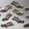 Set of twelve silver fish ornaments