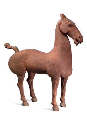 Red pottery horse