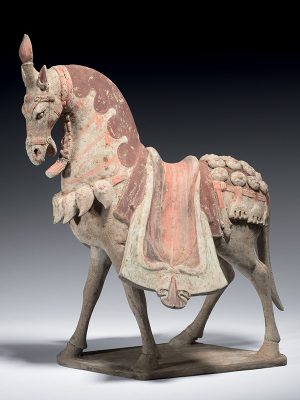 Pottery caparisoned horse