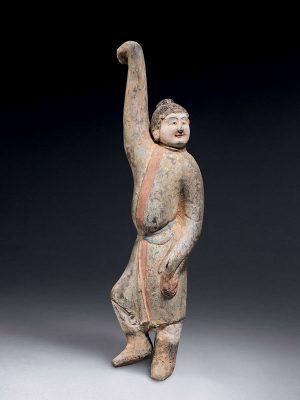Pottery figure of a foreign dancer