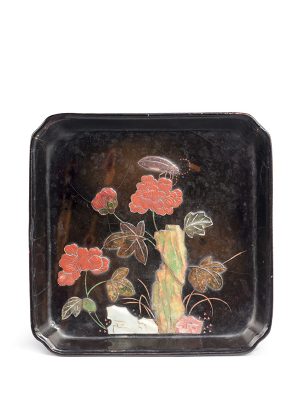 Inlaid lacquer dish