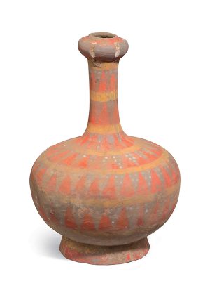 Painted pottery ‘garlic head’ vase
