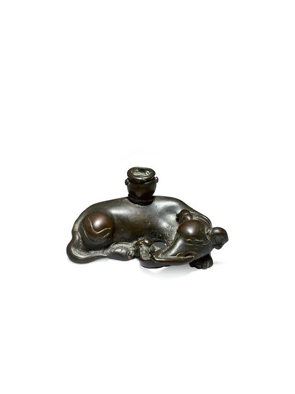 Bronze incense stick holder in the form of an elephant