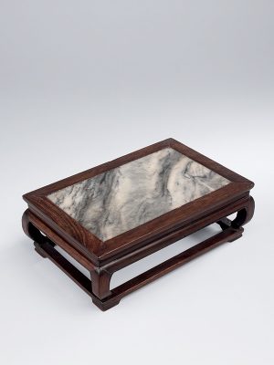 Miniature huanghuali rectangular stand with marble top