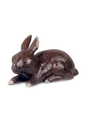 Biscuit porcelain model of a hare