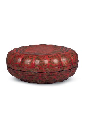 Lacquer box decorated in qiangjin and tianqi techniques