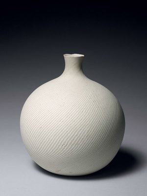 Neriage porcelain bottle vase, by Matsui Kosei