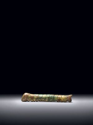 Giltbronze model of a silkworm