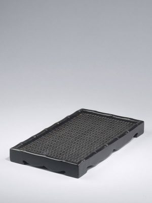 Zitan rectangular tray with woven design