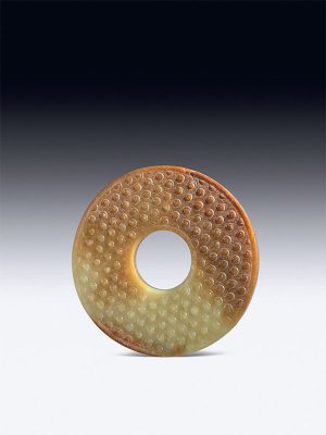 13 Jade bi disc with ‘grain’ pattern