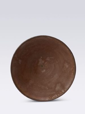 Stoneware conical bowl with russet glaze