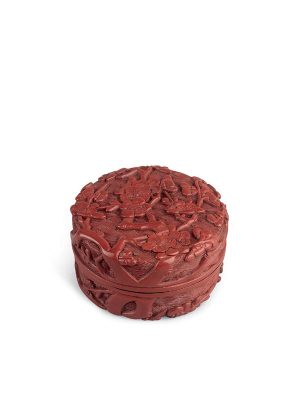 Lacquer circular box with plum blossoms