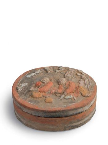 Stoneware box of oval form