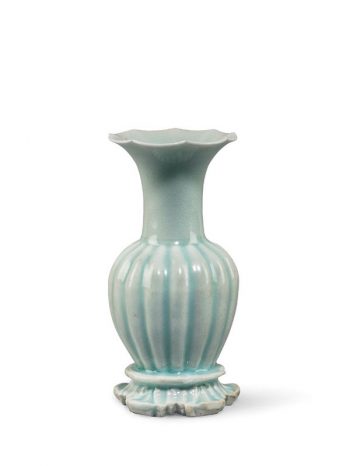 Qingbai porcelain lobed vase