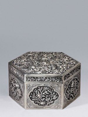 Silver box of hexagonal form