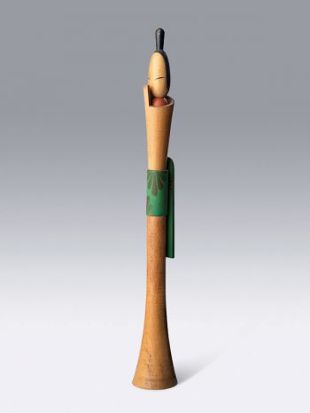 Wooden kokeshi doll by Shozan
