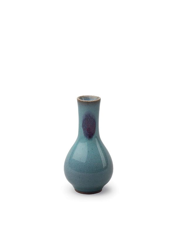 Miniature jun-type stoneware vase