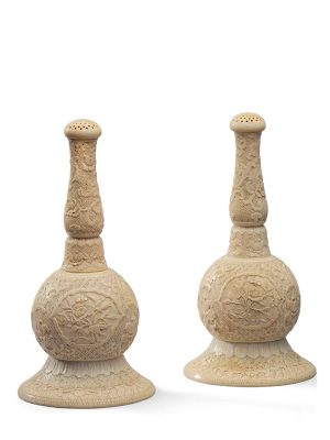 A pair of ivory rosewater sprinklers