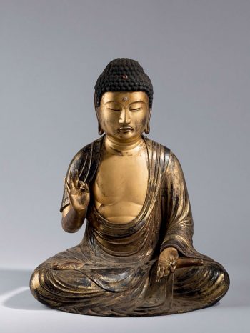 Gilded wood figure of the Buddha Amida Nyorai