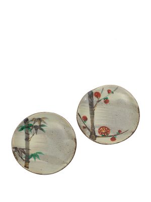 Five enamelled stoneware dishes by Kobei Kato VI