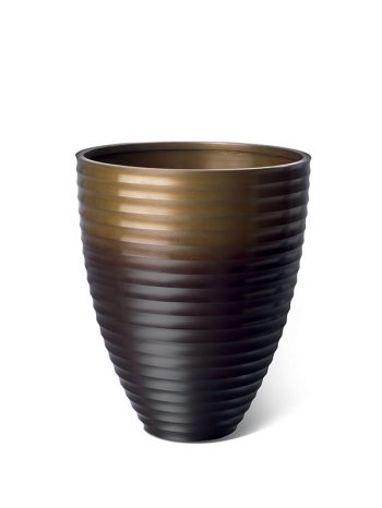 Bronze ribbed vase