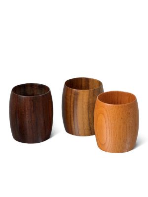 Five wooden cups by Aomine Shigemichi I