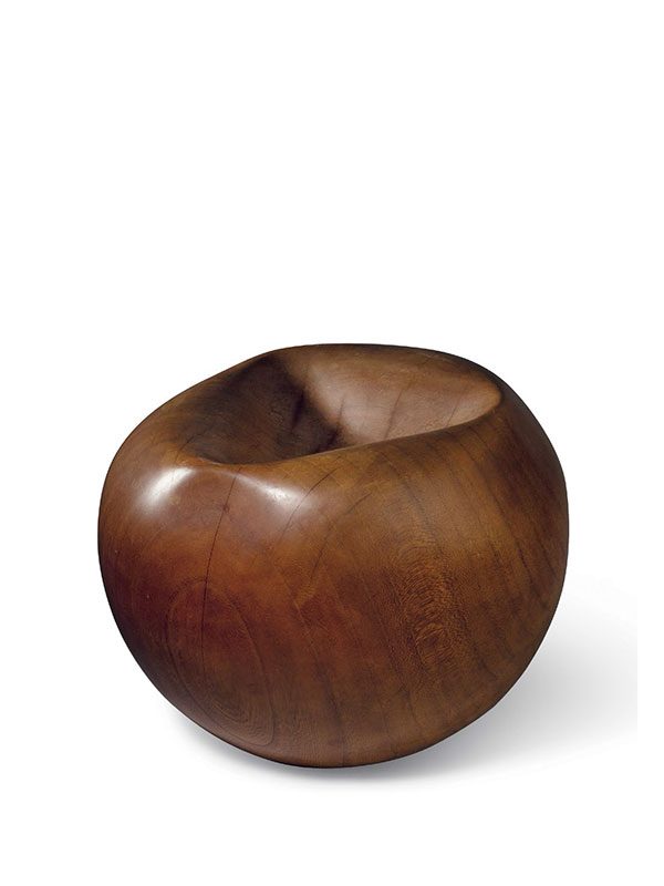 Wood bowl of spherical form