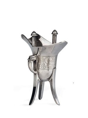 Silver miniature vessel, <em>jue</em>
