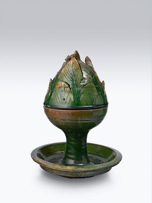 Pottery stemmed incense burner, boshanlu
