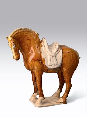 Two pottery models of horses