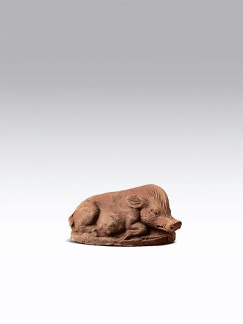 Pottery figure of a boar