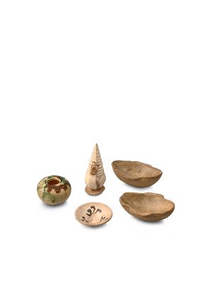 Five stoneware miniatures
