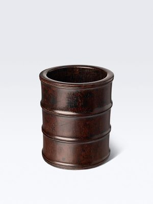 Zitan brushpot in the form of a length of bamboo