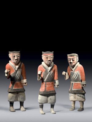 Six pottery figures of warriors