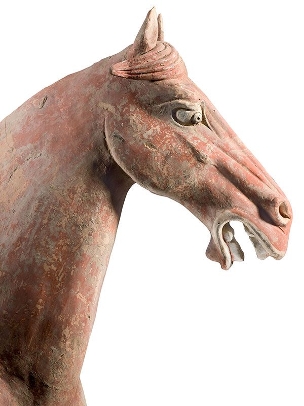 Red pottery horse