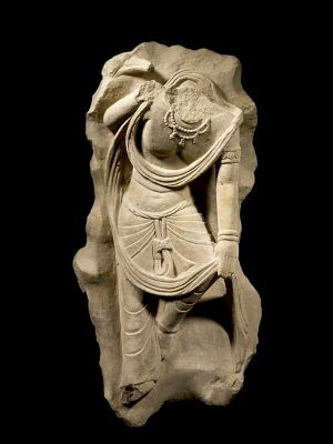 Sandstone torso of a bodhisattva