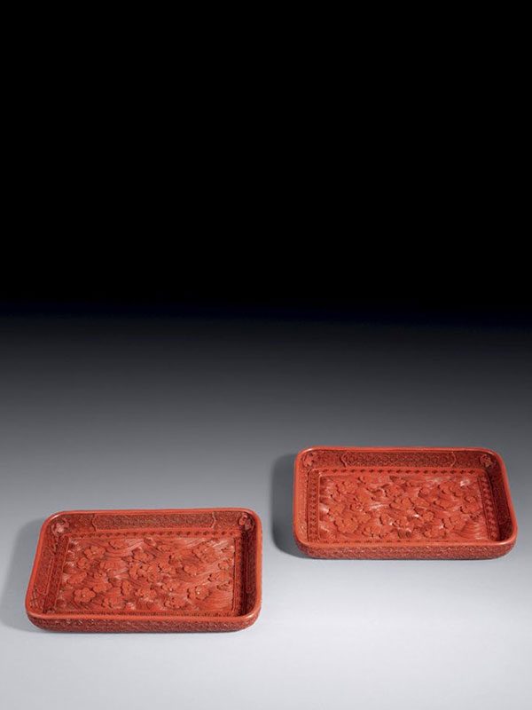 Pair of lacquer trays