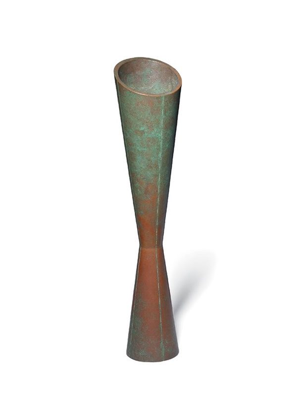 Bronze Flower Vase By Takamura Toyochika (1890-1972)