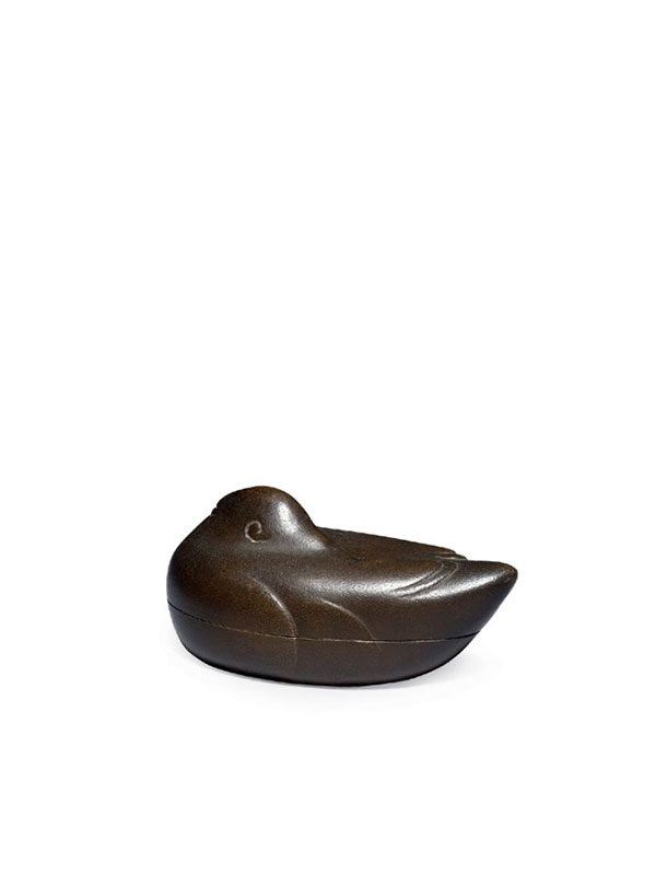 Bronze Duck Box by Sugano Hōun (1946 -) 