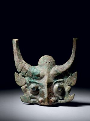 Bronze bovine mask