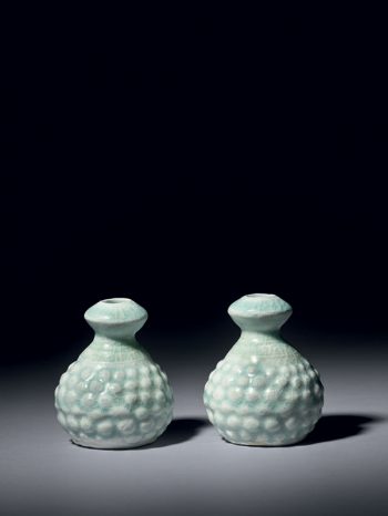 Two miniature qingbai porcelain vases