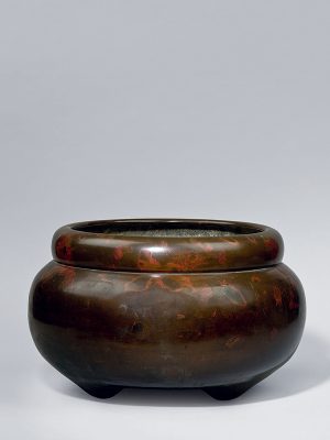 Bronze hibachi by Nishimura Dōya active c. 1678 -­ 1730