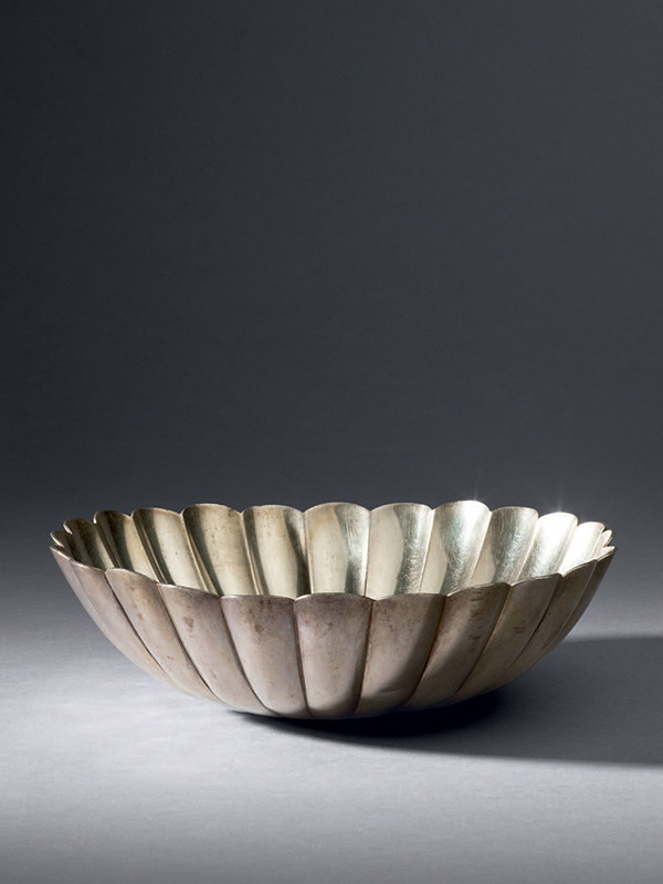 Silver lobed bowl