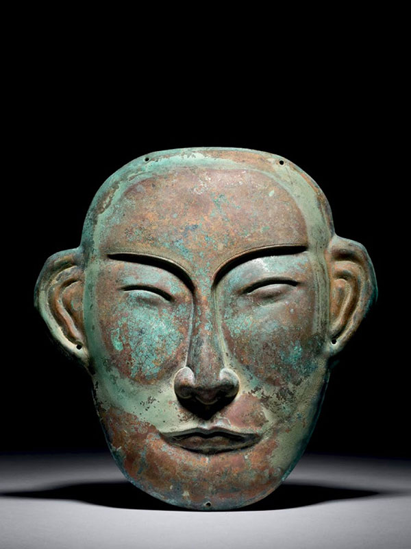 Copper funerary mask
