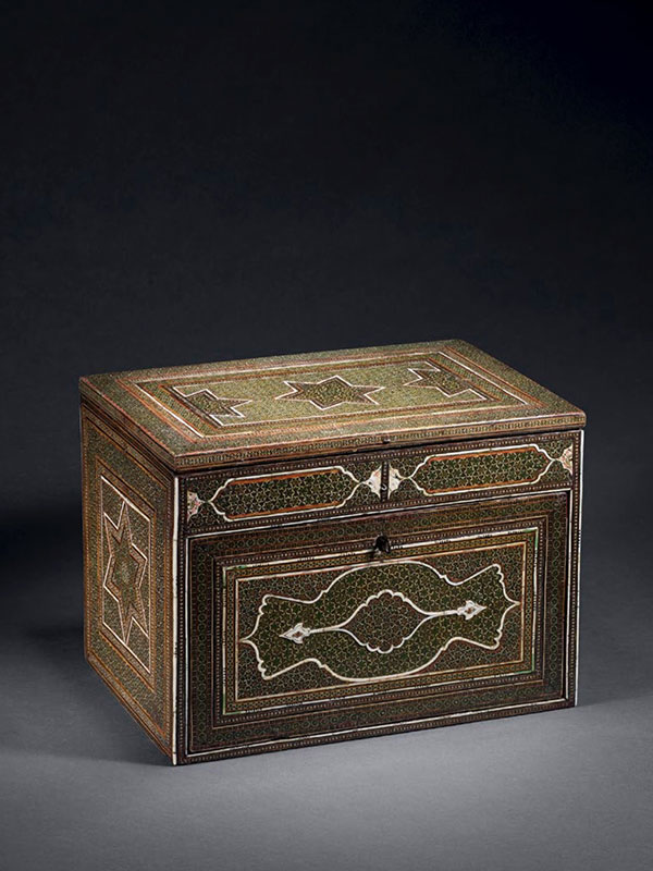 Micro-mosaic (khatamkari) and bone-veneered cabinet