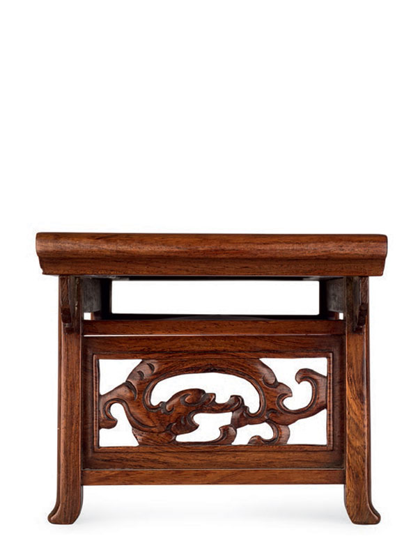 Miniature huanghuali table with marble top