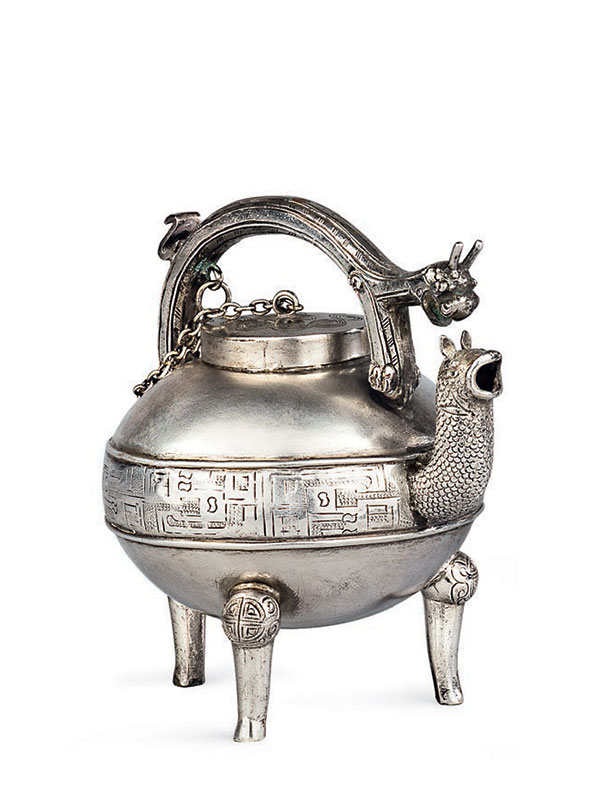 Silver miniature vessel, he
