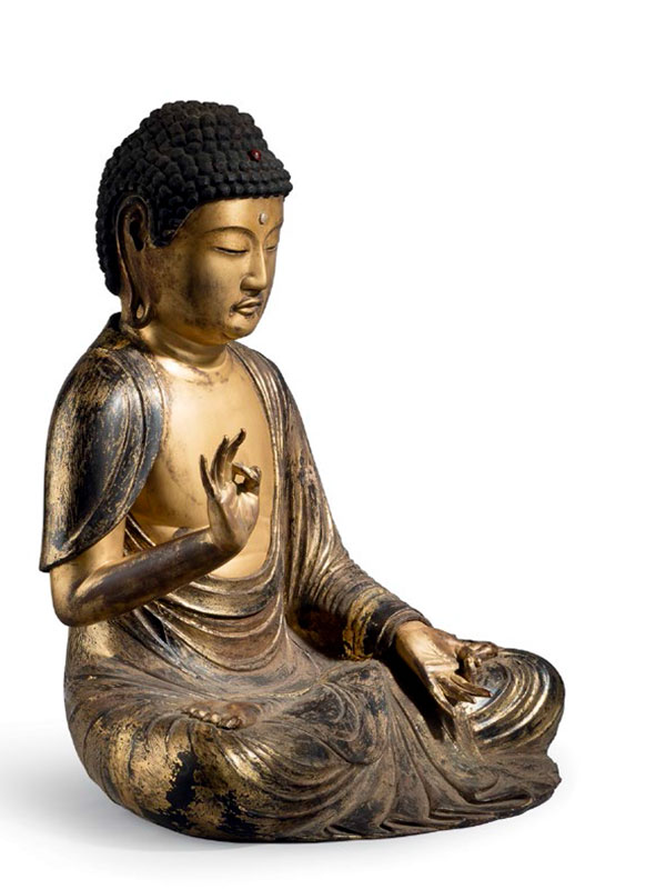 Gilded wood figure of the Buddha Amida Nyorai