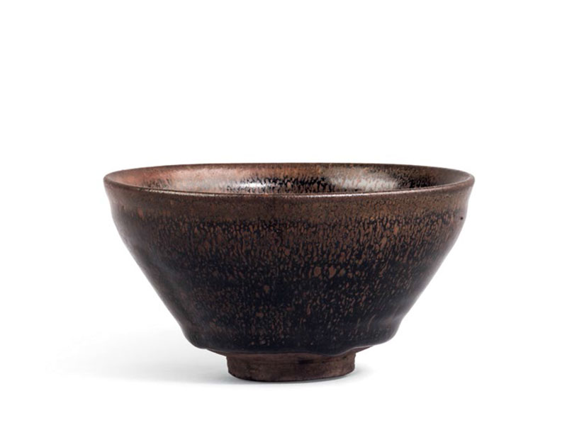 Jian stoneware bowl with a black glaze